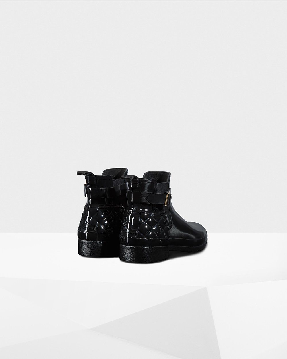 Botas Chelsea Hunter Feminina Pretas - Refined Slim Fit Quilted Gloss - 10MEWOZVS